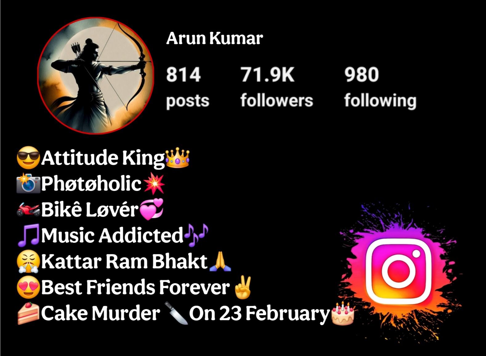 Jai Shree Ram Bio For Instagram